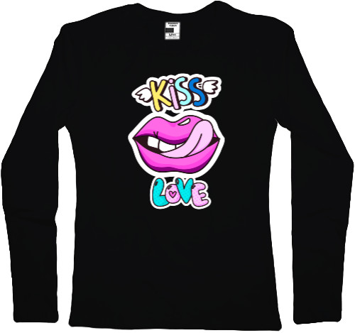 Women's Longsleeve Shirt - Губы Kiss - Mfest