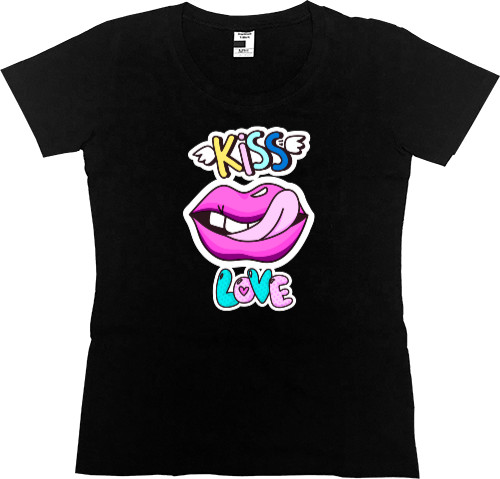 Women's Premium T-Shirt - Губы Kiss - Mfest