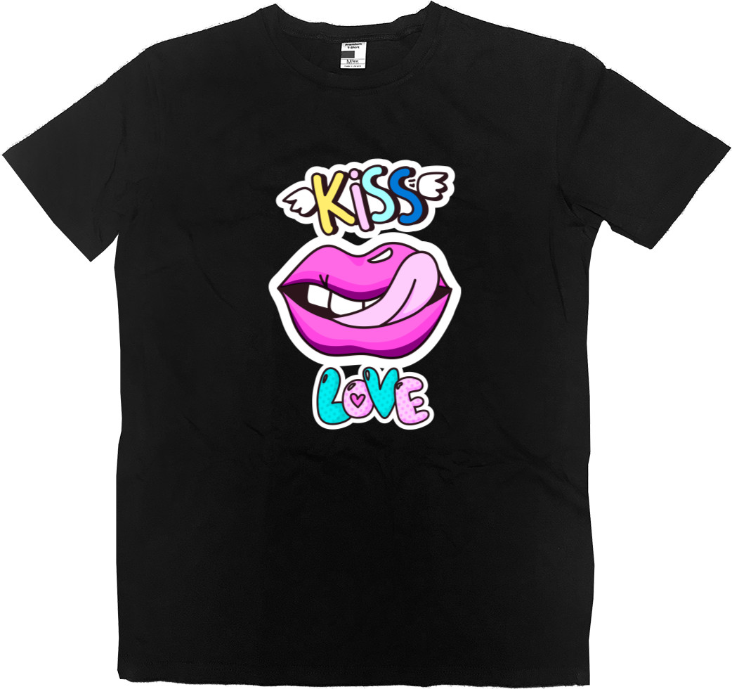 Men’s Premium T-Shirt - Губы Kiss - Mfest