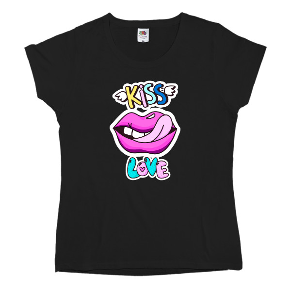 Women's T-shirt Fruit of the loom - Губы Kiss - Mfest