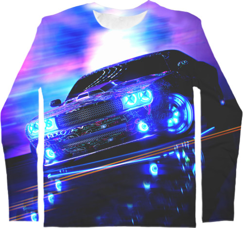 Men's Longsleeve Shirt 3D - Додж Челленджер - Mfest