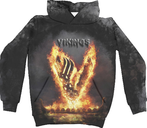 Unisex Hoodie 3D - Викинги Огонь - Mfest