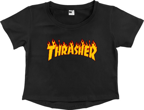 Women's Cropped Premium T-Shirt - TRASHER - Mfest