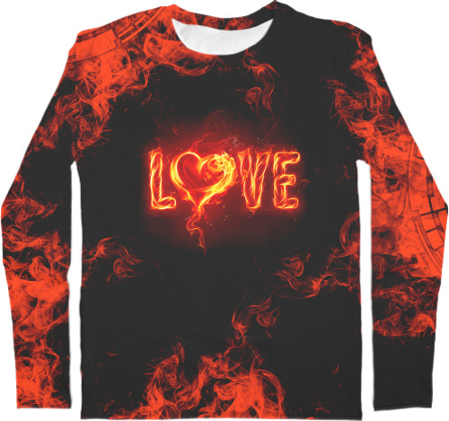 Kids' Longsleeve Shirt 3D - Fire love - Mfest