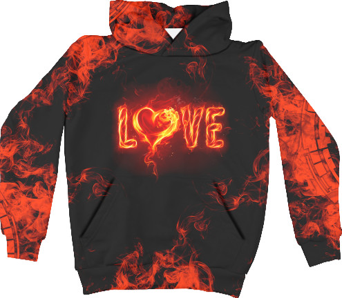 Unisex Hoodie 3D - Fire love - Mfest