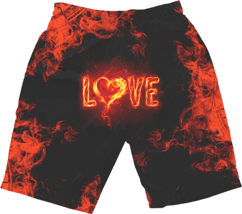 Men's Shorts 3D - Fire love - Mfest