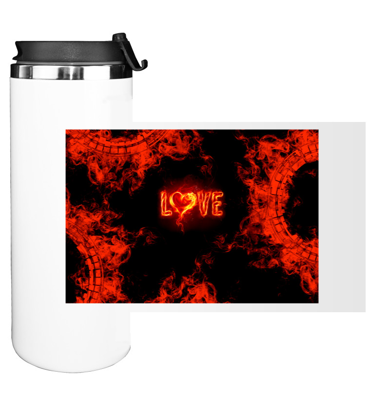 Water Bottle on Tumbler - Fire love - Mfest