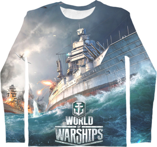 Футболка з Довгим Рукавом Чоловіча 3D - World of Warships - Mfest