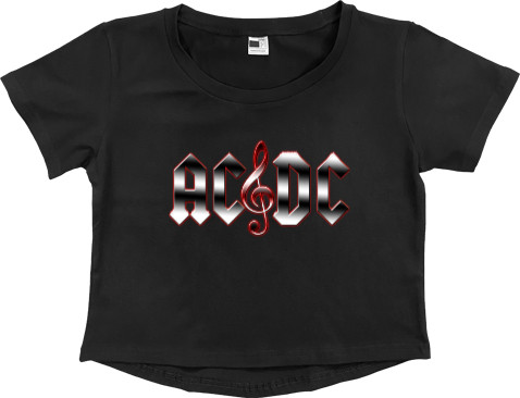 Women's Cropped Premium T-Shirt - AC DC rock 'n' roll - Mfest