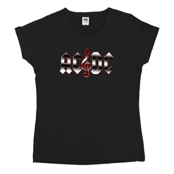 Women's T-shirt Fruit of the loom - AC DC rock 'n' roll - Mfest