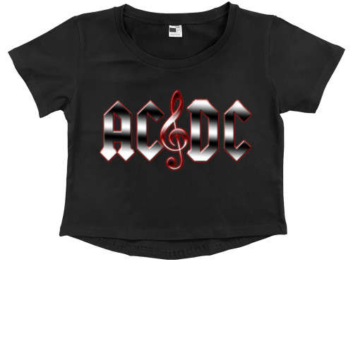 Kids' Premium Cropped T-Shirt - AC DC rock 'n' roll - Mfest