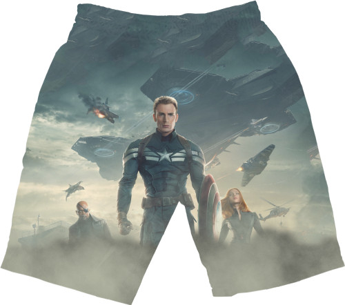 Captain America - Men's Shorts 3D - Капитан Америка Топ - Mfest