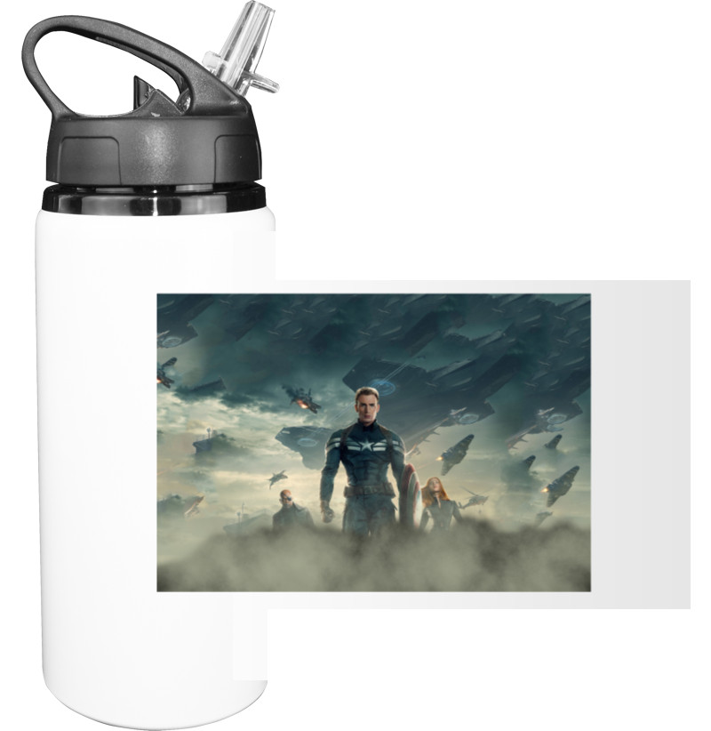 Captain America - Sport Water Bottle - Капитан Америка Топ - Mfest