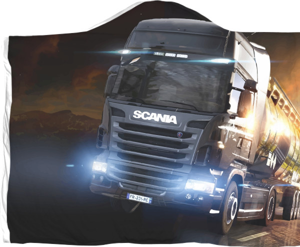 Плед с капюшоном 3D - SCANIA Дальнобой 2022 - Mfest