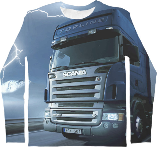 Men's Longsleeve Shirt 3D - SCANIA Дальнобой 2022 - Mfest