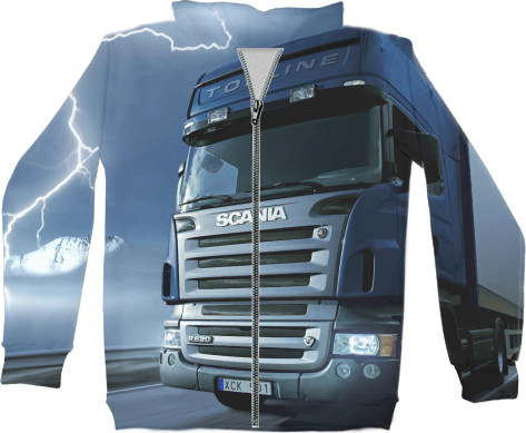 Kids' Zip-through Hoodie 3D - SCANIA Дальнобой 2022 - Mfest