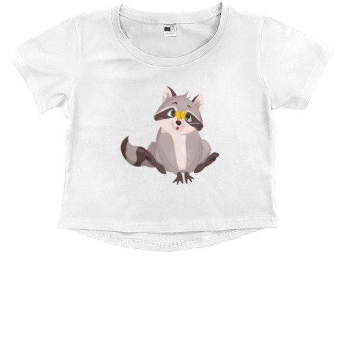 Kids' Premium Cropped T-Shirt - Милий єнот - Mfest