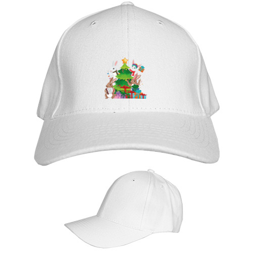 Kids' Baseball Cap 6-panel - Зайчики новорічні - Mfest