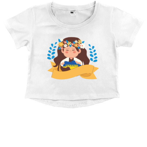 Kids' Premium Cropped T-Shirt - Дівчинка Україночка - Mfest