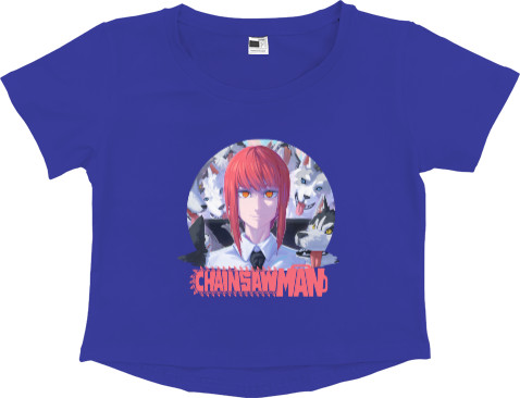 Человек бензопила / Chainsaw Man - Women's Cropped Premium T-Shirt - Makima Chainsaw Man - Mfest