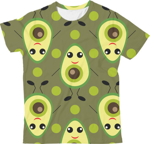 Kids' T-Shirt 3D - Avocado 2 - Mfest