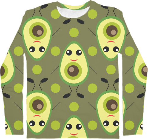 Kids' Longsleeve Shirt 3D - Avocado 2 - Mfest