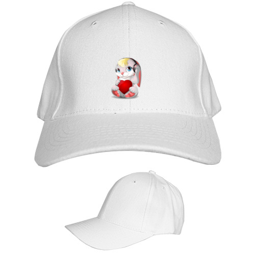 Kids' Baseball Cap 6-panel - Зайчик із серцем - Mfest