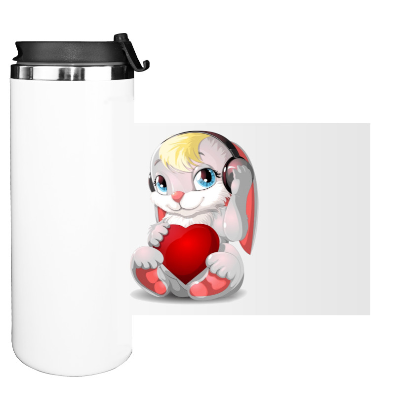 Water Bottle on Tumbler - Зайчик із серцем - Mfest