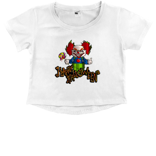 Kids' Premium Cropped T-Shirt - Хелловін злий клоун - Mfest