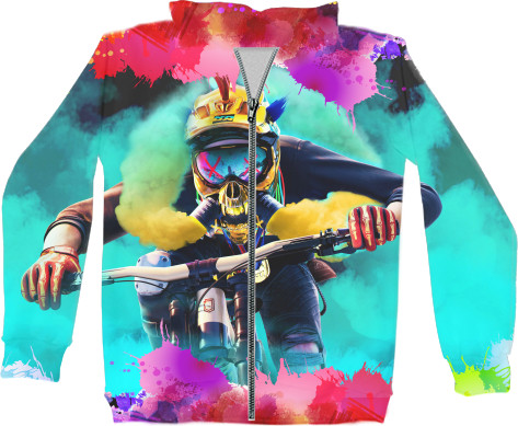 Kids' Zip-through Hoodie 3D - Riders Republic - Mfest