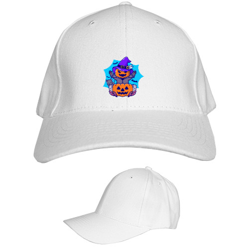 Kids' Baseball Cap 6-panel - Гарбуз з кішкою - Mfest