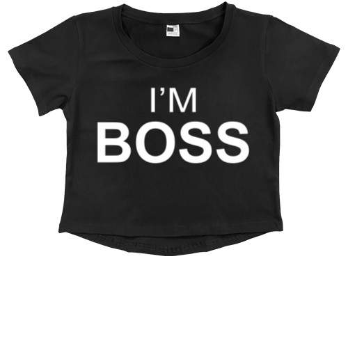 Kids' Premium Cropped T-Shirt - I'M BOSS - Mfest