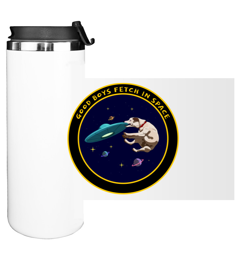 Water Bottle on Tumbler - GOOD BOYS FETCH IN SPACE - Mfest