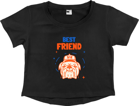 Women's Cropped Premium T-Shirt - BEST FRIEND - Mfest