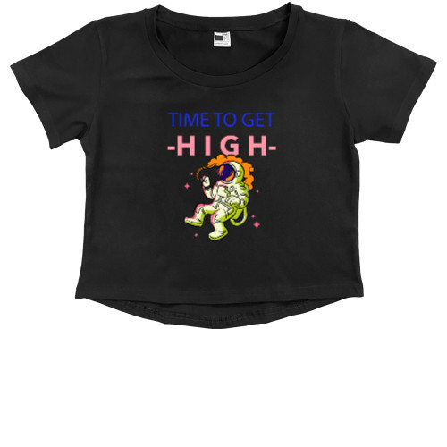 Kids' Premium Cropped T-Shirt - TIME TO GET HIGH - Mfest