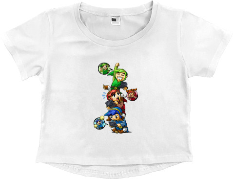 Women's Cropped Premium T-Shirt - The Legend of Zelda 2 - Mfest