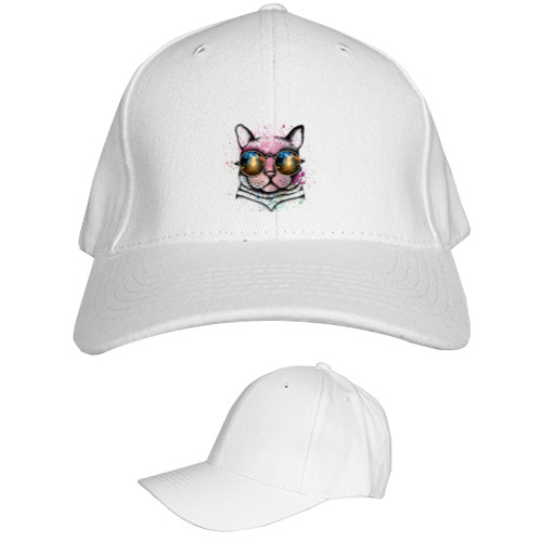 Kids' Baseball Cap 6-panel - Кіт в окулярах небо - Mfest