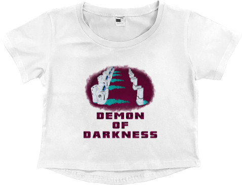 Women's Cropped Premium T-Shirt - Demon of darkness chainsaw man - Mfest