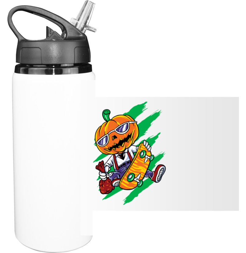 Sport Water Bottle - Гарбуз на скейті - Mfest