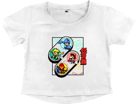 Women's Cropped Premium T-Shirt - Nintendo - Mfest