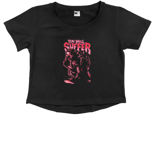 Kids' Premium Cropped T-Shirt - You Will Suffer - Mfest