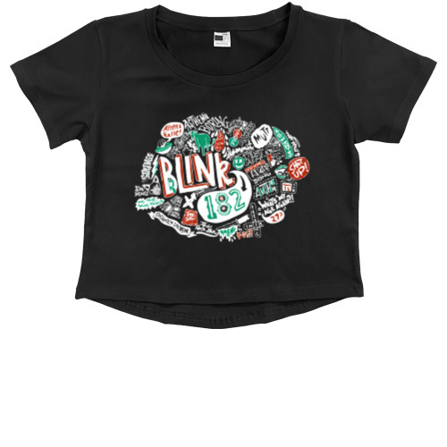 Kids' Premium Cropped T-Shirt - Blink-182 арт - Mfest