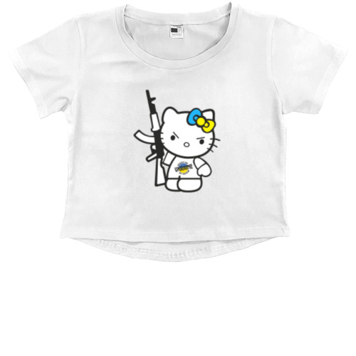 Kids' Premium Cropped T-Shirt - Kitty  Ukraine - Mfest