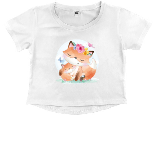 Kids' Premium Cropped T-Shirt - Милі лисята - Mfest