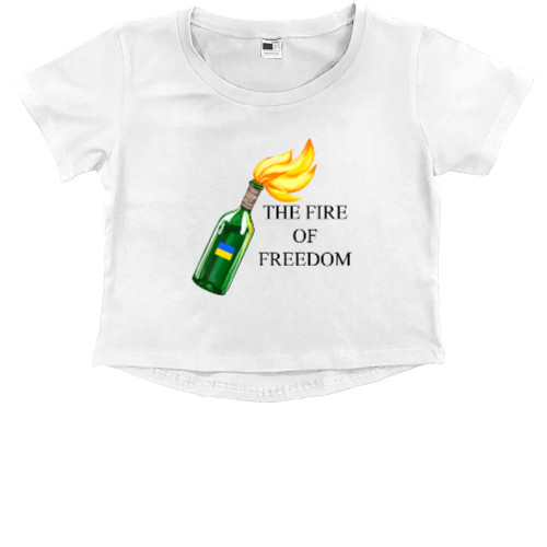 Kids' Premium Cropped T-Shirt - THE FIRE  OF  FREEDOM - Mfest