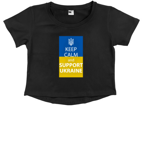 Kids' Premium Cropped T-Shirt - Keep calm and support Ukraine - Mfest