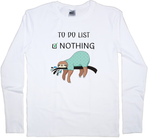 Прикольные картинки - Men's Longsleeve Shirt - To do list nothing - Mfest