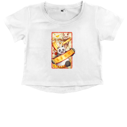 Kids' Premium Cropped T-Shirt - Panda - Mfest