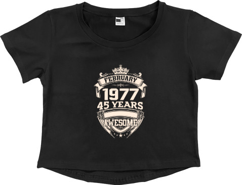 Women's Cropped Premium T-Shirt - FEBRUARY  Awesome - Mfest