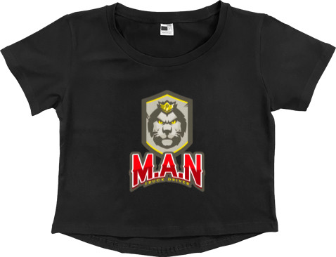 Women's Cropped Premium T-Shirt - MAN logo - Mfest